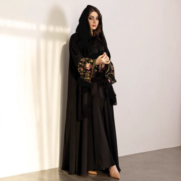 Luxury Floral Embroideried Loose Abaya Hijab Set