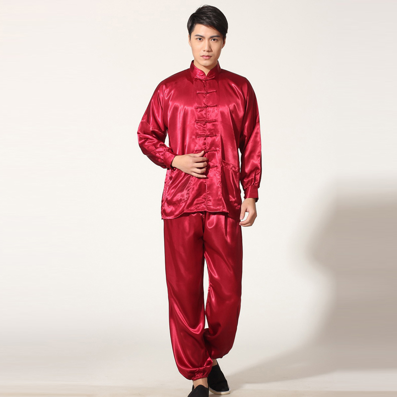 wholesale China traditional martial arts clothing material tai chi uniform men wear wushu training Tang suit