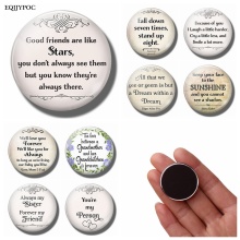 Family Friend Lover Friendship Gift Funny Quotes 30MM Glass Dome Refrigerator Magnets Alphabet Magnetic Letters Stickers Message