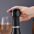 2PCs Wine Bottle Stopper Sealed Mini Food-Grade ABS Sparkling Wine Champagne Bottle Stopper Black