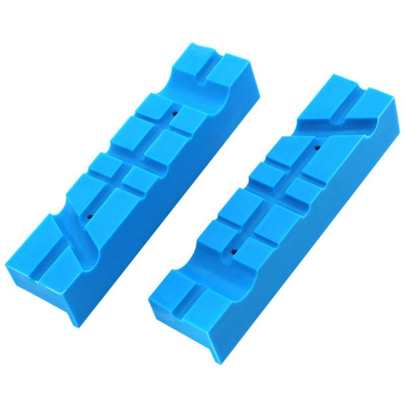 2pcs/set Magnetic Vise Rubber Protector Jaw Soft Jaw Protective Jaws Face Pads V-groove with Horizontal Direction on One Side