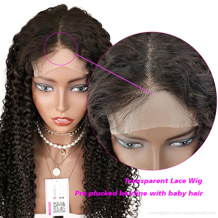 Virgin peruvian hair wig wholesale price kinky curly hair wigs human hair transparent hd frontal lace curly wigs for black women