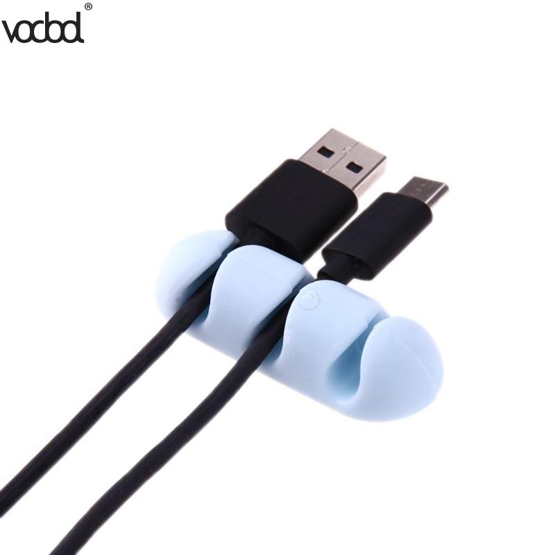 2Pcs Office Desk Cable Organizer Adhesive Silicone Wire Lead USB Charger New Cord Winder Home Table Storage Holder Accessories
