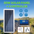 CNH Solar Panel 30W 12V Dual USB Output Solar Cells Poly Solar Panel 10/20/30/40/50A Controller for Car Yacht Battery Boat Charg