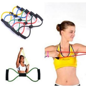 Home Sport Fitness Yoga 8 Shape Pull Rope Tube Resistance Training Bands Tube Outdoor Equipment Tool Gym Exercise Rally TSLM1