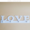 Wooden LOVE Hanger 4 Hooks On The Wall Bathroom Door Hanger Hooks For Key Clothes Bag Holder