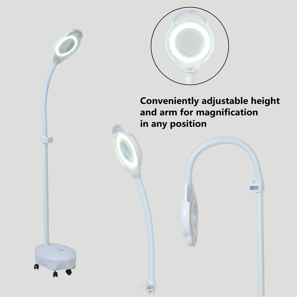 Pro 8X Diopter 120 LED Magnifying Floor Stand Lamp Magnifier Glass Cold Ligth Len Beauty Facial Light For Salon Nail Tattoo 220V