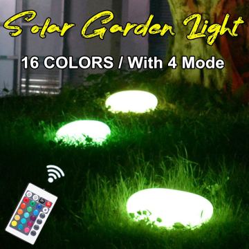 LED Solar Lights Outdoor Glow Cobble Stone Solar Garden Lights Color Changing Landscape Lights Waterproof with Remote Control