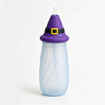 Halloween Kids Silicone Straw Sippy Cup Cartoon Lid