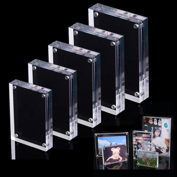 New Arrival Double-faced Clear Crystal Photo Frame Desk Set Acrylic Magnet Picture Parts Use Photo Frame Magnetic Picture Photo
