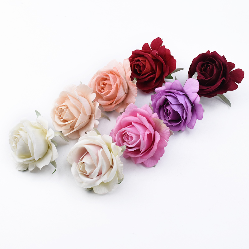 100pcs Wedding decorative flowers wreaths silk roses head Artificial flowers wholesale bridal accessories clearance home decor