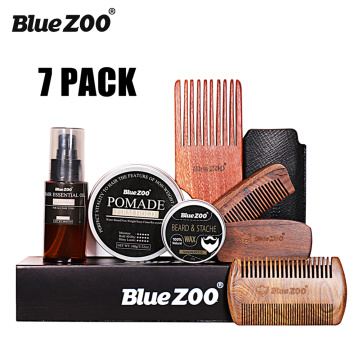 Men Hair & Beard Care Set Beard Oil Wax Oil Head Wax Comb Nourish Repair Damaged Hair & Beard Growth Oil Hair Beard Styling Kit