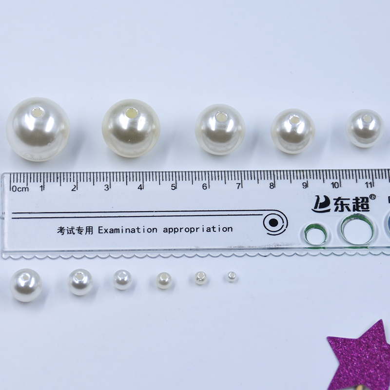 3-20 mm Acrylic Round White Imitation Pearl Loose Beads Jewelry DIY Crafts Grament Clothes Headwear Necklace Dress Bags Decor