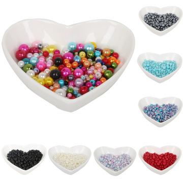 350pcs 4mm-10mm Mixed Color ABS Imitation Garment Beads Pearl ABS loose Round Beads Craft For Fashion Jewelry Making