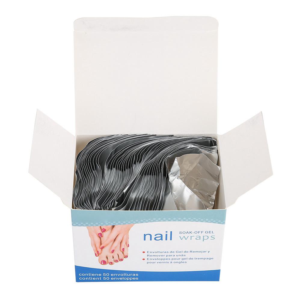 50pcs Nail Polish Removal Tinfoil Wraps Cotton UV GelNail Art Soak Off Acrylic Gel Polish Nail Removal Wraps Remover Nails Tool