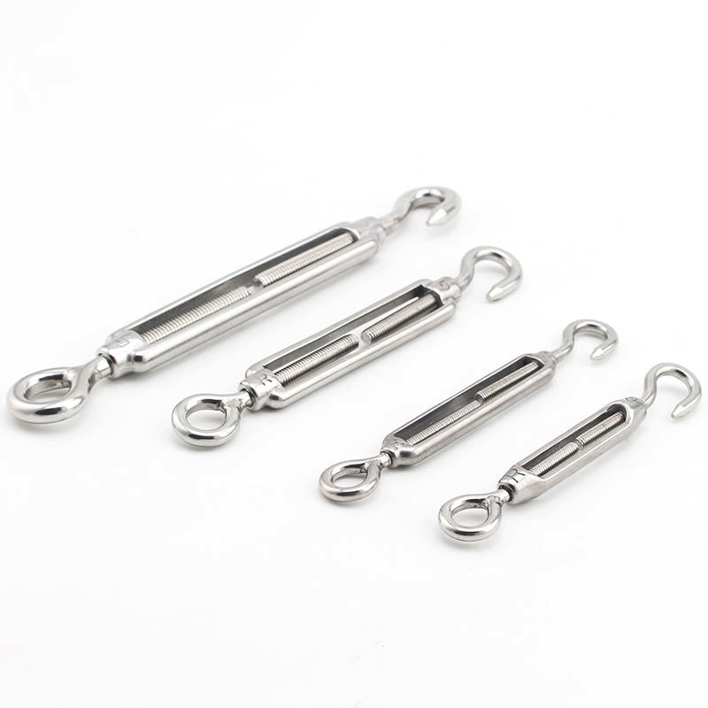 1Pcs M4 M5 M6 M8 M10 Stainless Steel 304 Adjust Chain Rigging Hooks & Eye Turnbuckle Wire Rope Tension Device Line Oc Oo Cc Type