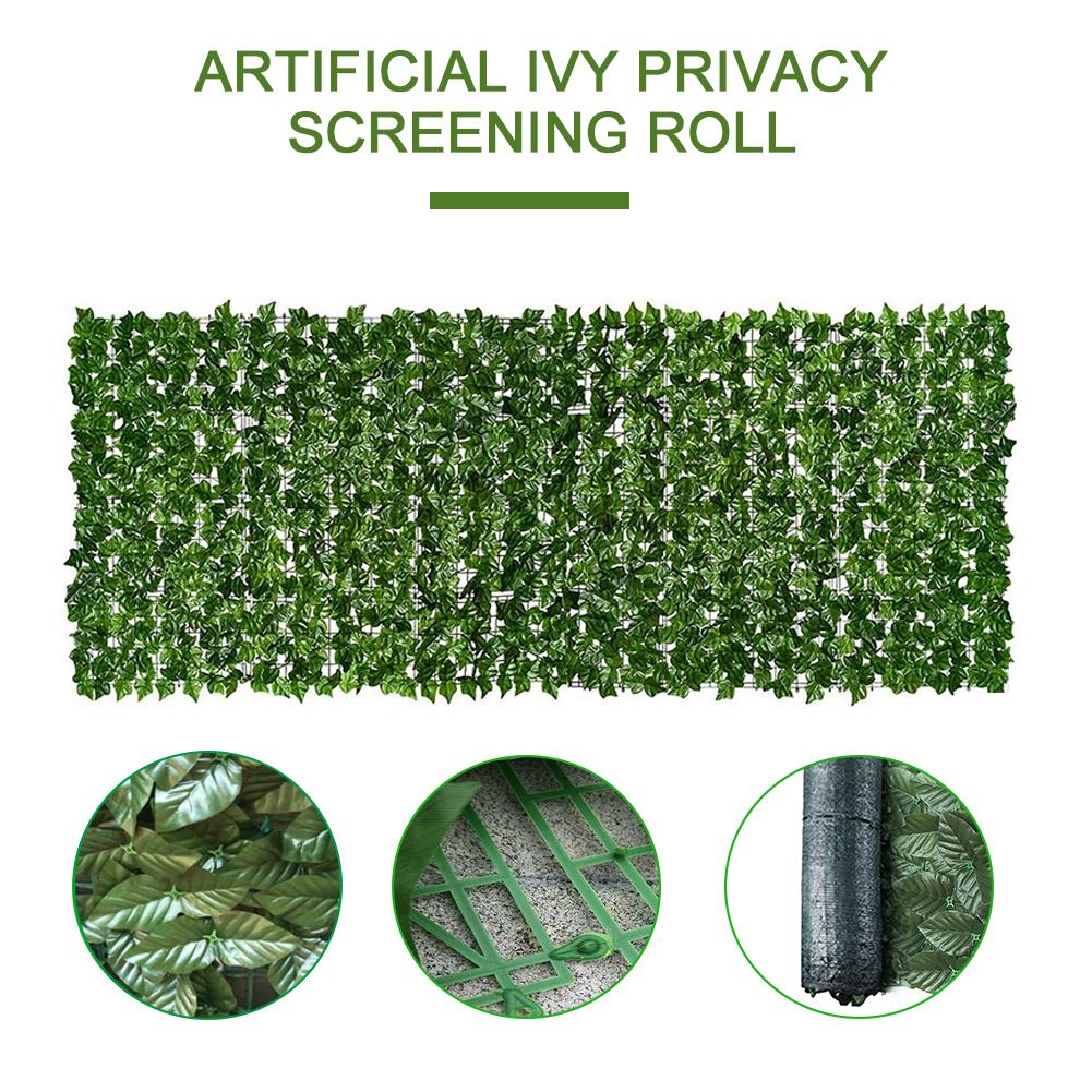 New Fence Wall Balcony Privacy Screen Roll Expanding Durable Artificial Ivy Leaf Trellis Plant Screening For Garden Wall Decor