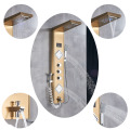 Senlesen Golden Shower Panel Waterfall & Rainfall Shower Head Steel Triple Handles Hot and Cold Water Mixer Taps Para Bathroom