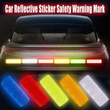 2/4Pcs Car Reflective Sticker Traffic Safety Warning Mark Reflective Strip Tape Luminous Car-styling Bumper Decals Auto Decor