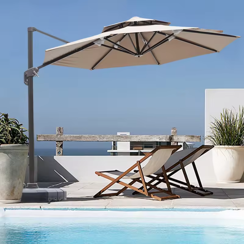 Luxury price waterproof sunshade garden parasol beach umbrella outdoor patio pool umbrella & bases