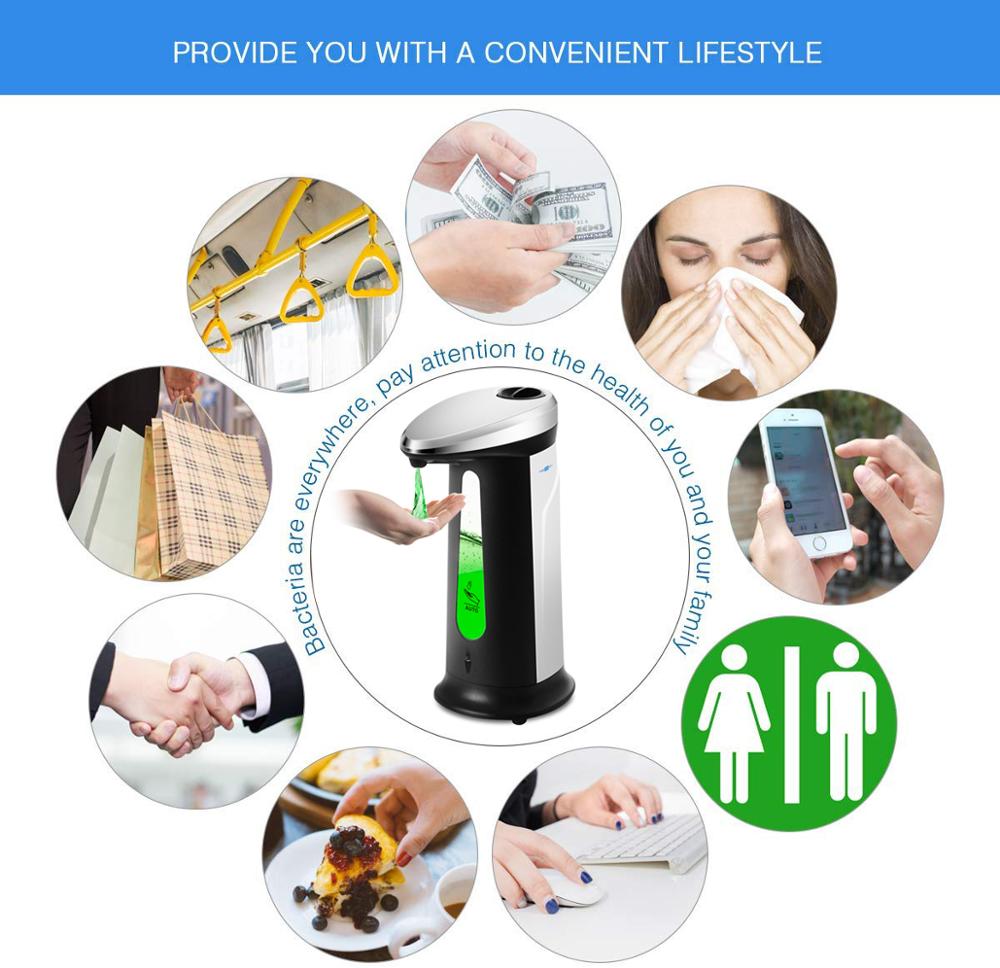 Liquid Soap Dispenser 400Ml Automatic ABS Intelligent Touchless Sensor Induction Hand Washer for Kitchen Bathroom Equipment