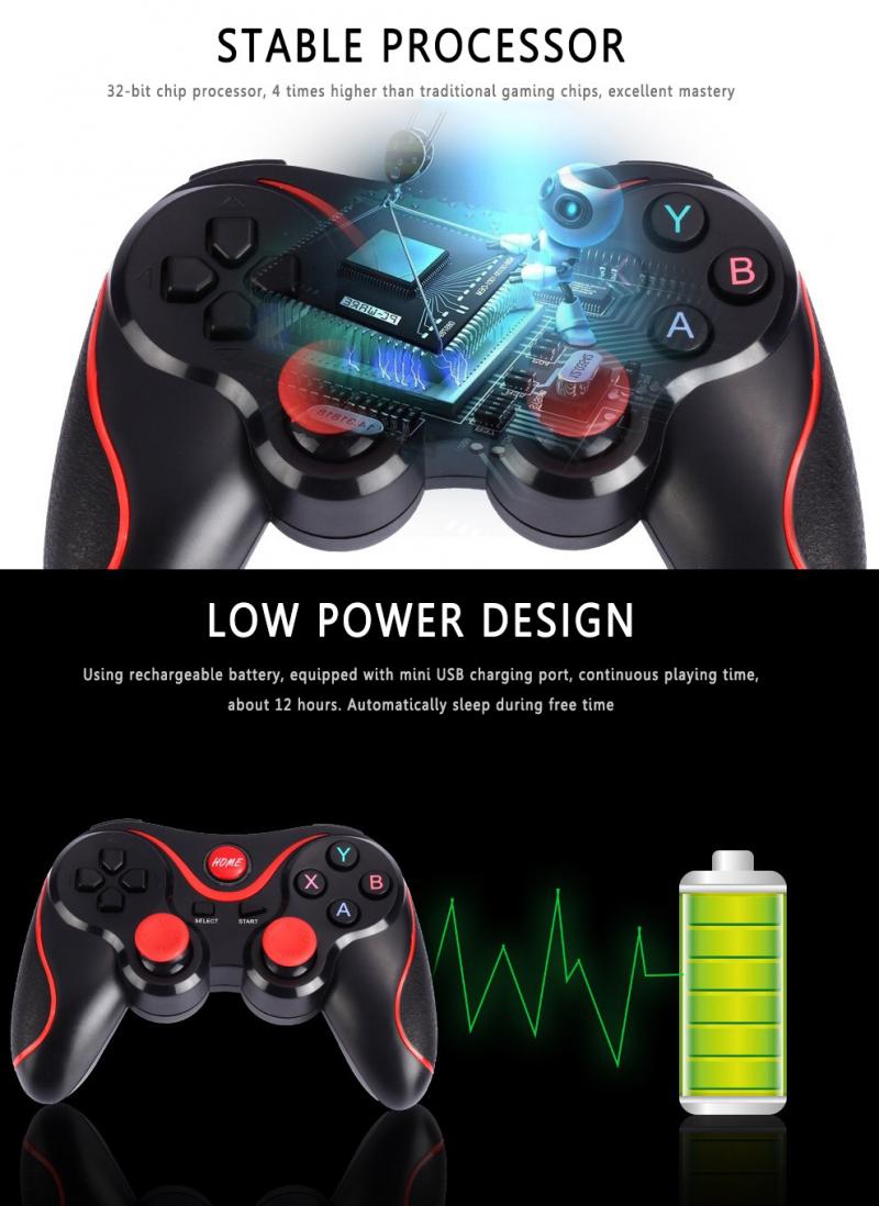 Ergonomic Design Wireless Joystick Gamepad Game Controller Bluetooth BT3.0 Joystick For Mobile Phone Tablet TV Box Holder