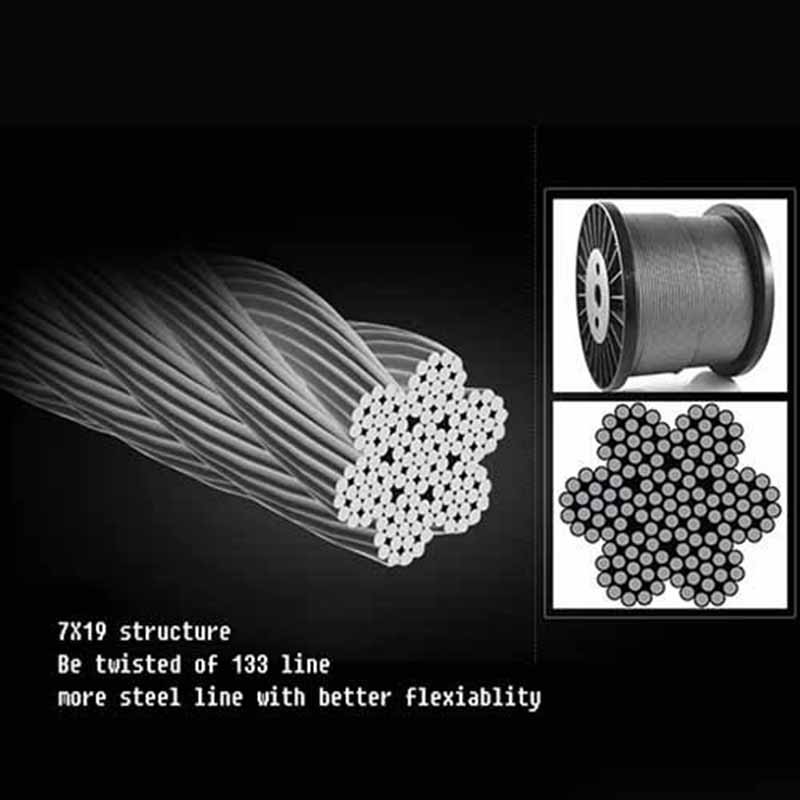 1.5 2 2.5 3 4 5mm dia SS 316 steel rope stranded wire 7*19 line twist line rope Fishing wire rope home photo frame DIY