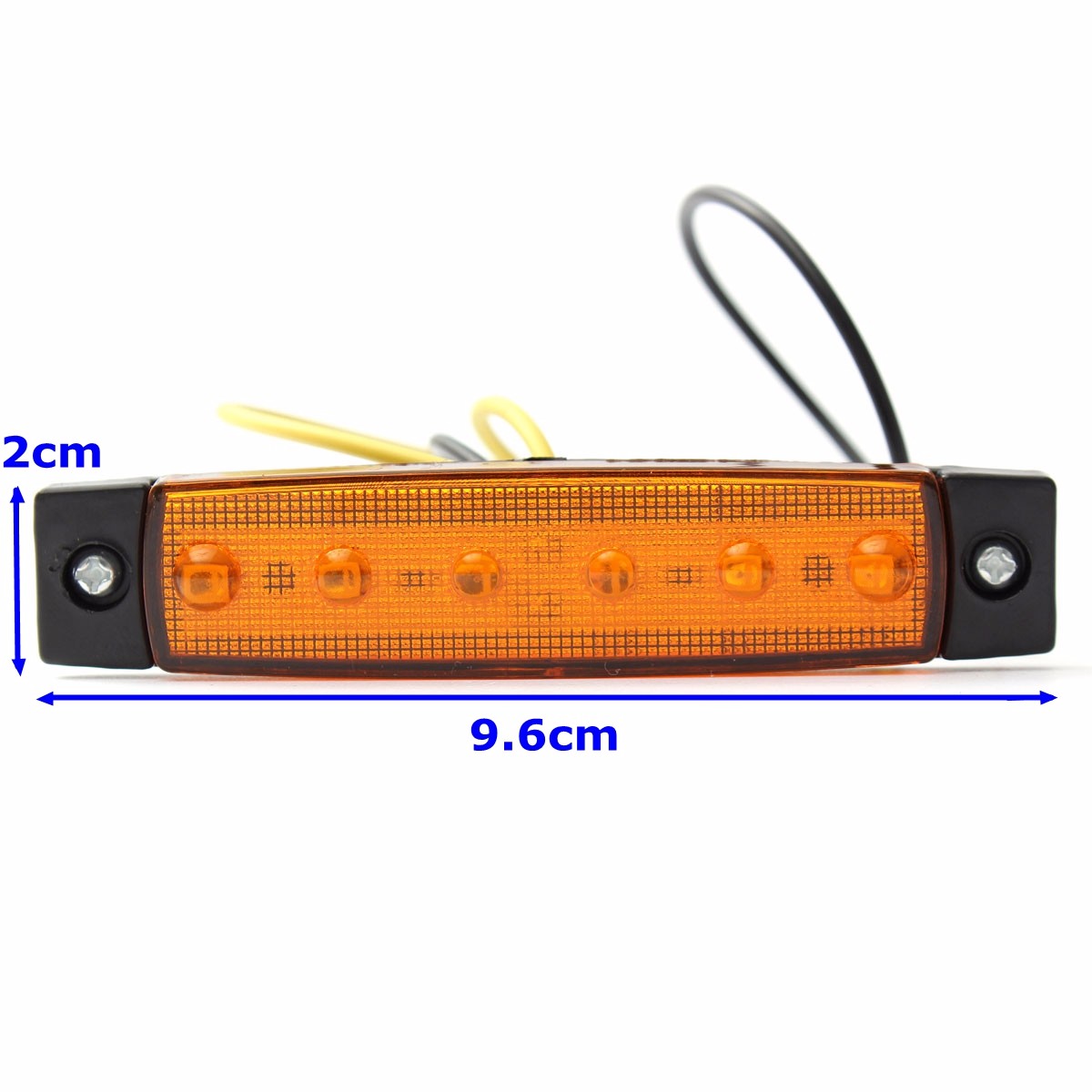 10pcs/set Hot 12V 24V 6 LED Car Bus Truck Trailer Lorry Side Marker Indicator Light Brake Signal Lamp 5 Color Blinker Light