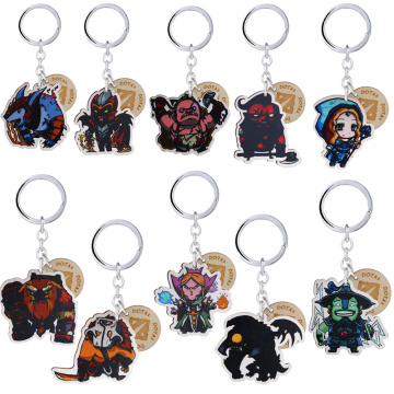 Game Dota 2 Keychains Wood Cartoon Characters Keyring Car Key Chain Key Holder Gifts for Men Women