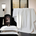 Hotel plain 100% cotton white bed sheet