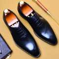Black Khaki Mens Formal Shoes Genuine Leather Oxford Shoes For Men Italian 2020 Dress Shoes Wedding Shoes Laces Leather Brogues