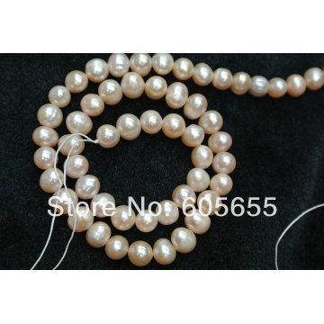 Light Pink Fresh Water Pearl 6~7mm Round Potato Beads Good Qualtiy for Jewelry Making 10 strands / Lot Free Shipping