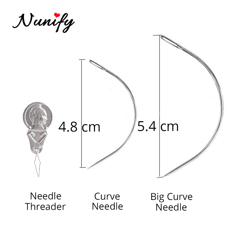 Nunify 50 Meters Black Weave Thread For Brazilian Indian Hair Weft Extension Weaving Type Curved Thread Sewing Salon Styling