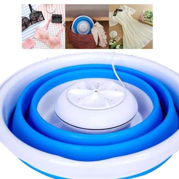 Foldable Mini Washing Machine Rotating Washer USB Charging Laundry Clothes Cleaner for Home Travel
