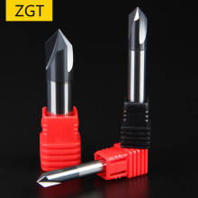 ZGT Chamfering Milling Cutter 60 90 120 Degree Coated 3 Flute Chamfer End Mill Carbide CNC Tungsten Steel Milling Cutter Endmill