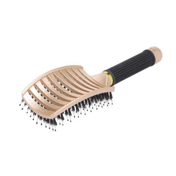 Boar Hair Brush Hair Comb Curved Vented Styling Hairbrush Detangling Thick Hair Massage Blow Drying Brush Hairbush Comb for Hair