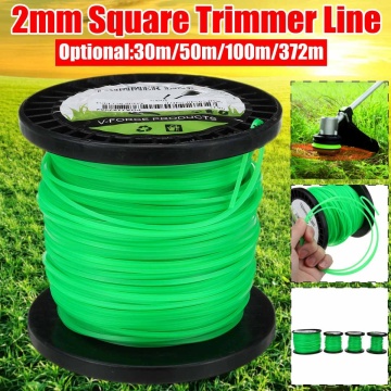 2mm Grass Trimmer Line 30m/50m/100m/372m Strimmer Brushcutter Trimmer Nylon Rope Cord Square Roll Grass Cutting Line