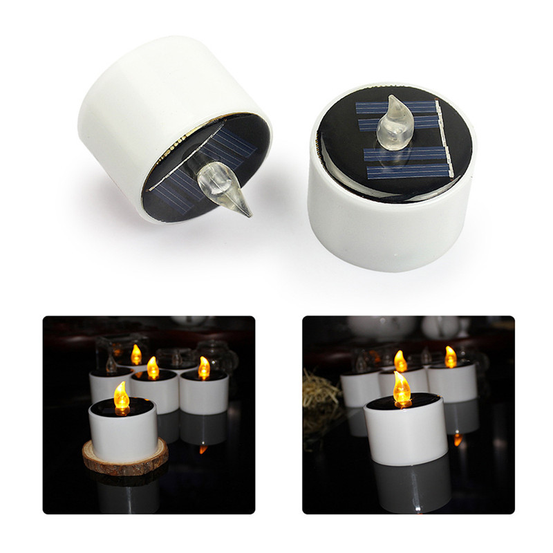 New Solar Candles Light Flameless Rechargeable LED Candles Lights Tea Lamps for Bar Bedroom Living Room Garden Home Decor Candle