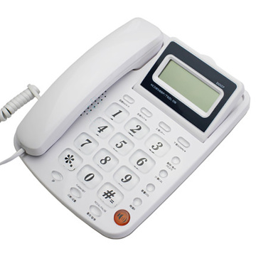 Desktop Corded Telephone with Caller ID, DTM/FSK Dual System, Adjustable LCD Brightness, Landline Phone for Home/Hotel/Office