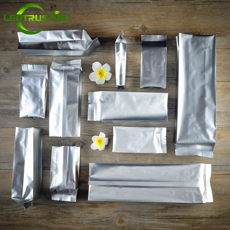 Leotrusting 100pcs Side Gussets Aluminum Foil Bag Coffee Beans Metallic Package Bag Open Top Heat Seal Foil Bag Tea Storage Bag
