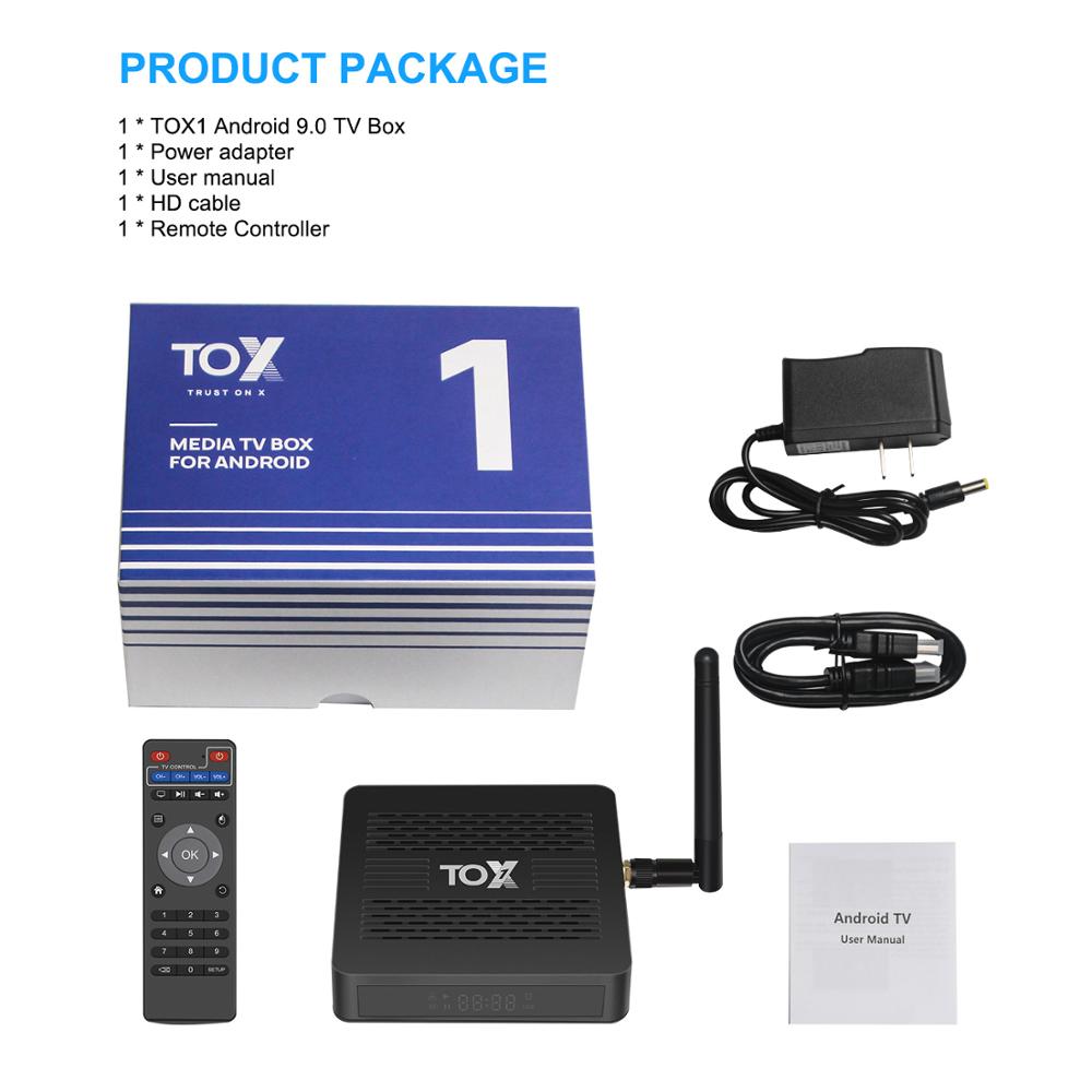 2020 TOX1 Amlogic S905X3 Android 9.0 Smart TV Box 4GB 32GB 2.4G 5G WiFi Bluetooth 1000M 4K Media player