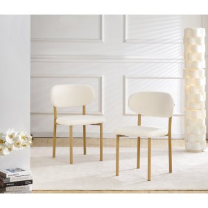 Minimalist Plush Fabric Chair with Iron Pipe Legs