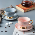 1 set Nordic Simple Marble Pattern Ceramic Coffee Cup And Saucer Set Afternoon Tea Cup Red Tea Cup Couple Cup And Saucer