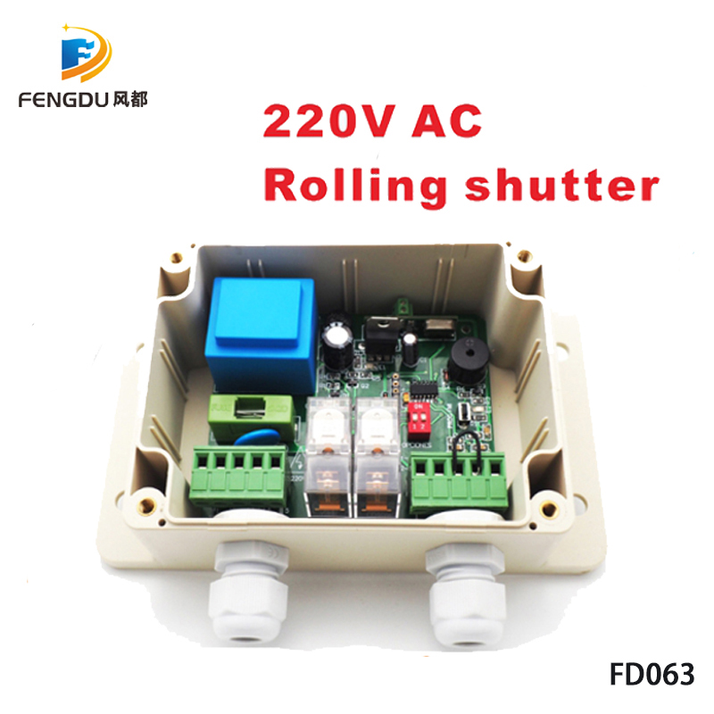 220v 433mhz wireless universal garage door Roller Shutter rf receiver 2 relay open code for rolling code