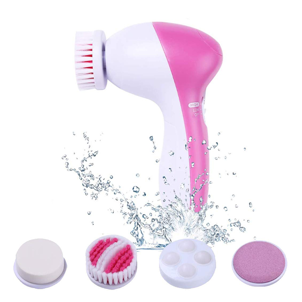 Facial Cleansing Brush 5 in 1 Electric Facial Massager with 10pcs/set Blackhead Remover Needls Pore Cleaner for Beauty Skin Care