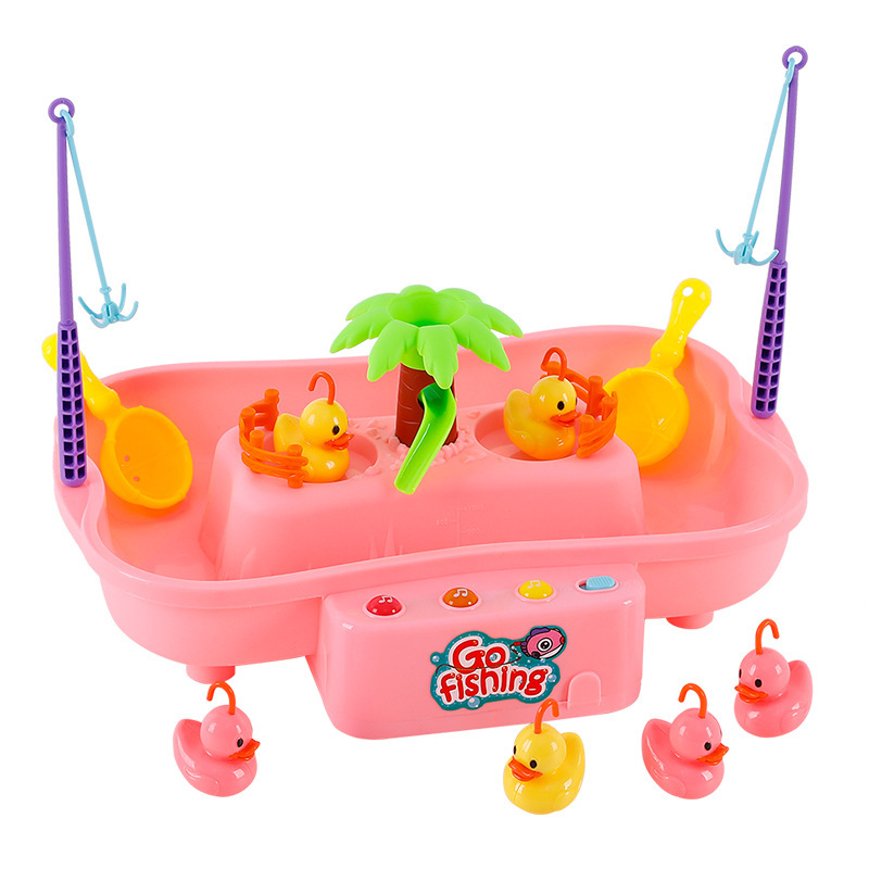 Children's Educational Fishing Toys with Music Baby Swimming Rotating Duckling Basin Interactive Games Holiday Gifts