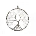Natural Healing Crystals Quartz Tree of Life Necklace 7 Chakras Gemstone Pendant Mother's/Father's Day