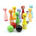 13pcs/set Wooden Bowling Set 10 Pins 3 Ball Animal Bowling Game for Children Indoor Family Sports Educational Toy