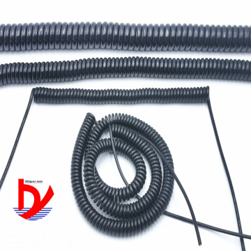 Spring spiral wire and cable 8 core 9 core 10 core 14 core 22AWG black power cord expandable wire