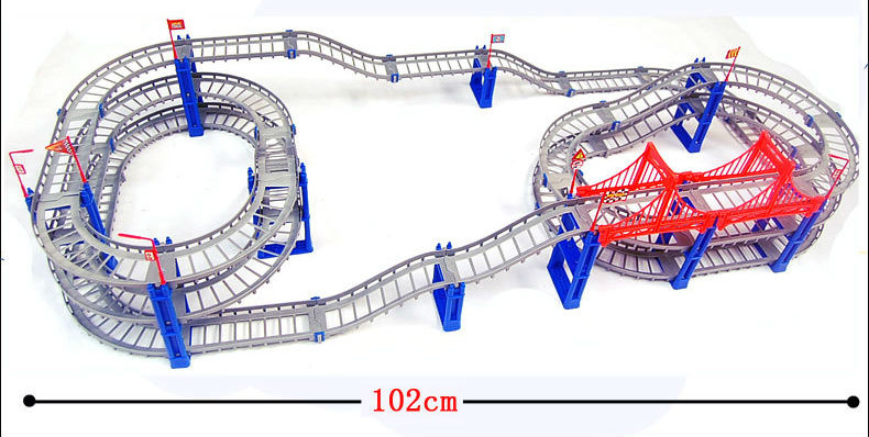 140pcs supper big DIY Assemb Slots Off-road Vehicle 3D Electric Rail Car 3Layers Slot Kit Spiral Track Roller Coaster Child Gift